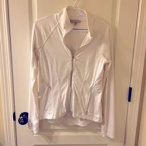 Athleta white zip up athletic jacket